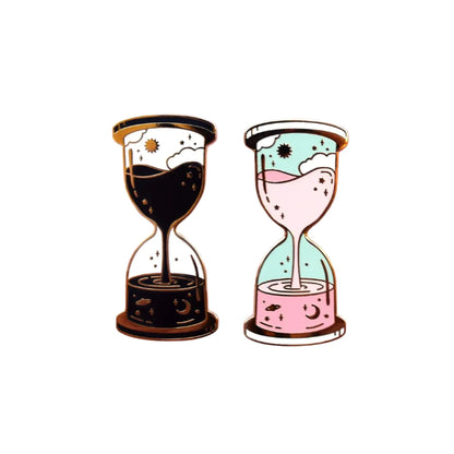 Take Your Time Hourglass Enamel Pin