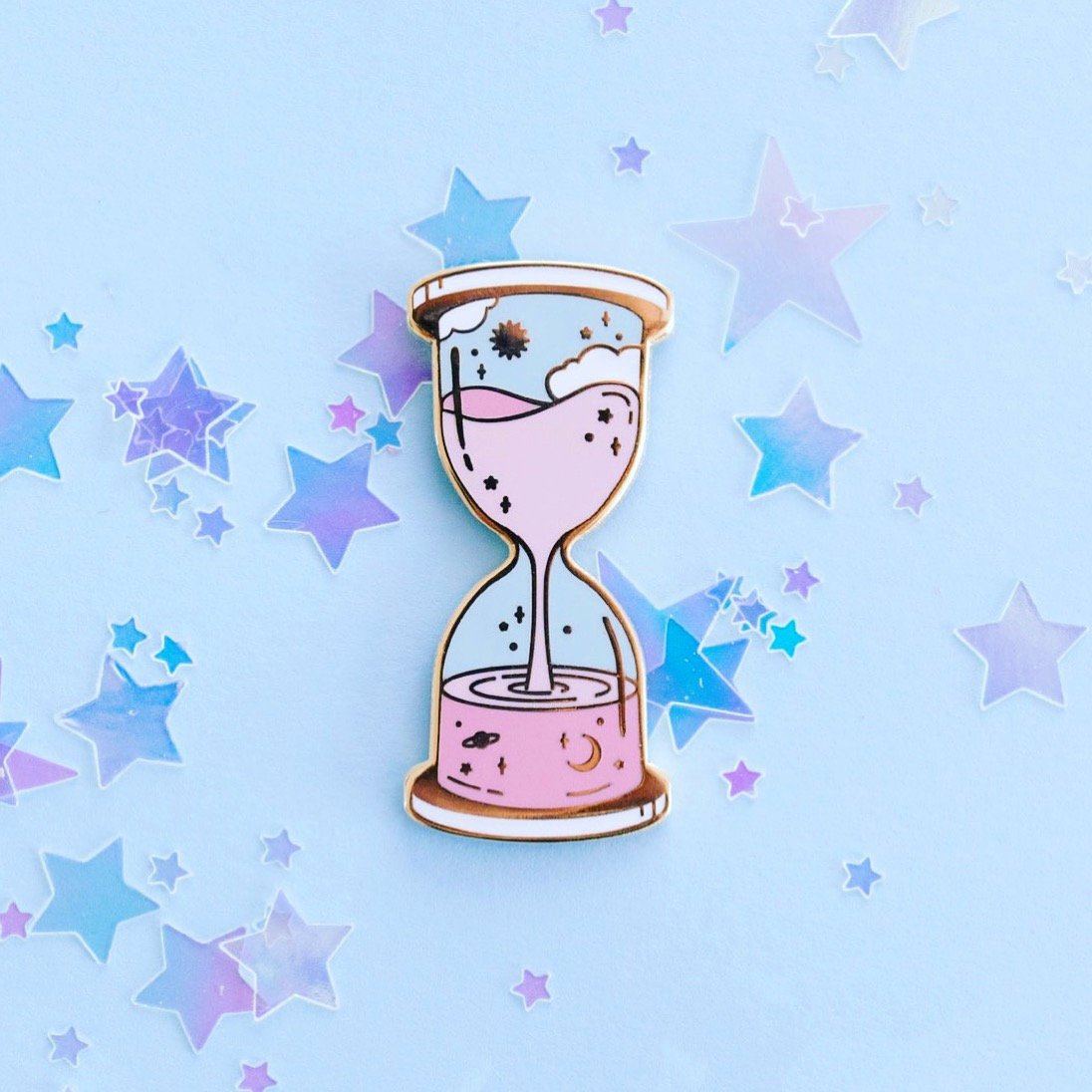 Take Your Time Hourglass Enamel Pin