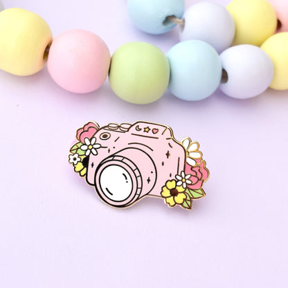 Floral Camera Enamel Pin