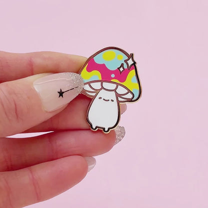 Psychedelic Mushroom Friend Enamel Pin