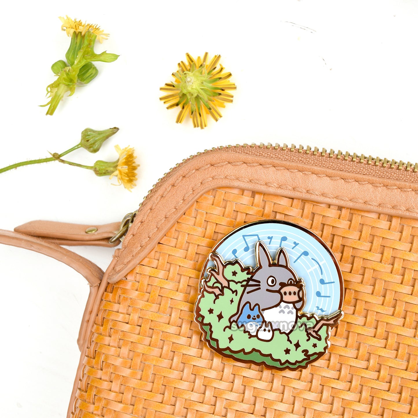 Totoro Flute Music Spinning Enamel Pin