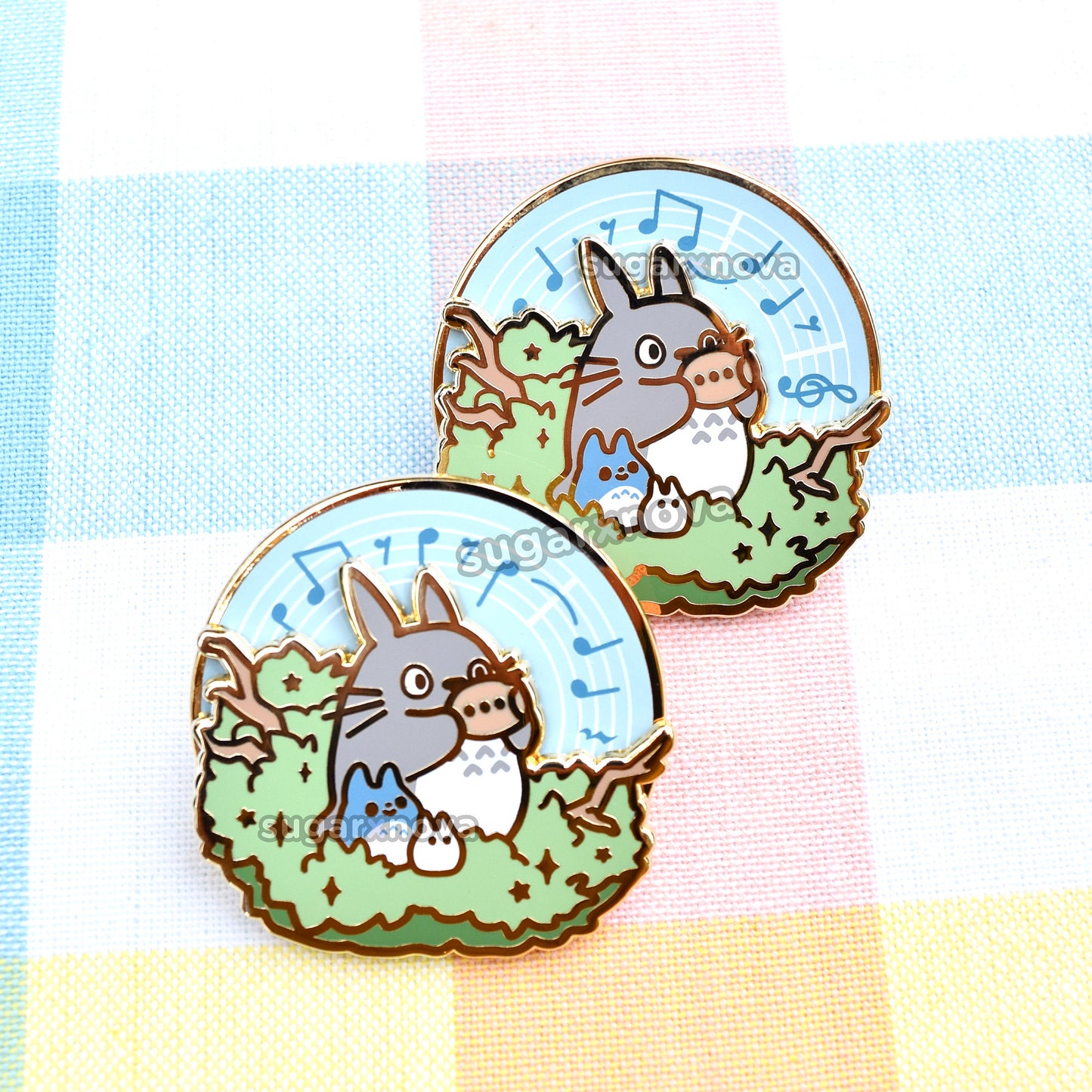 Totoro Flute Music Spinning Enamel Pin