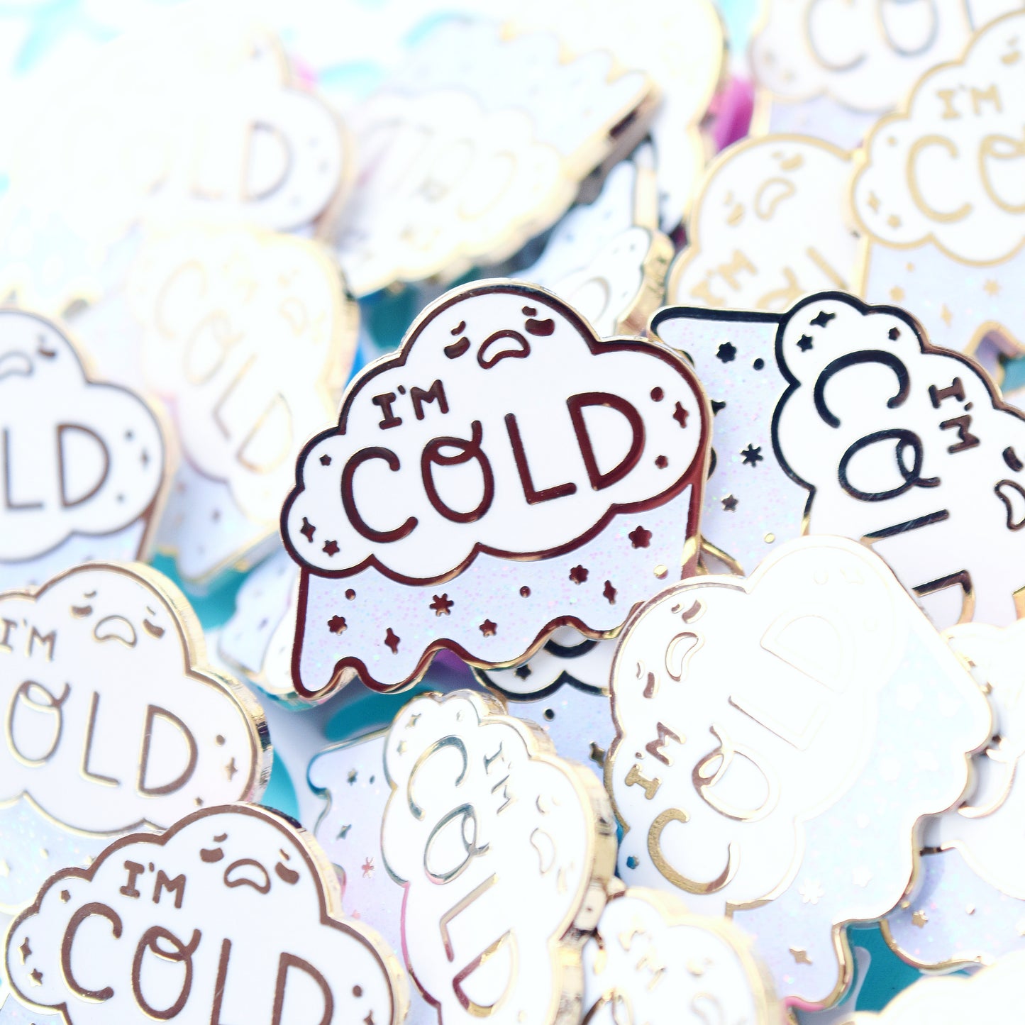 I'm Cold Winter Cloud Enamel Pin