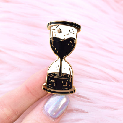 Take Your Time Hourglass Enamel Pin