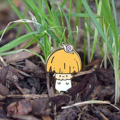 Snail Mushroom Buddy Enamel Pin